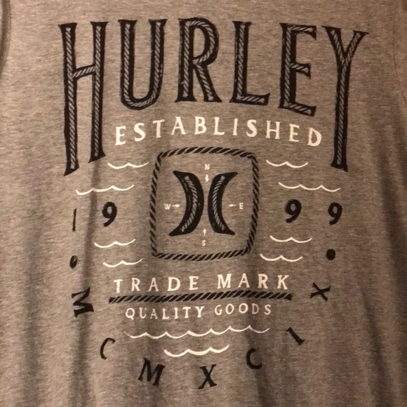 Hurley Logo Graphic Tee - Grey - Size Small - Picture 2 of 4